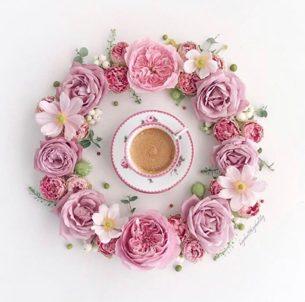 coffee with flowers