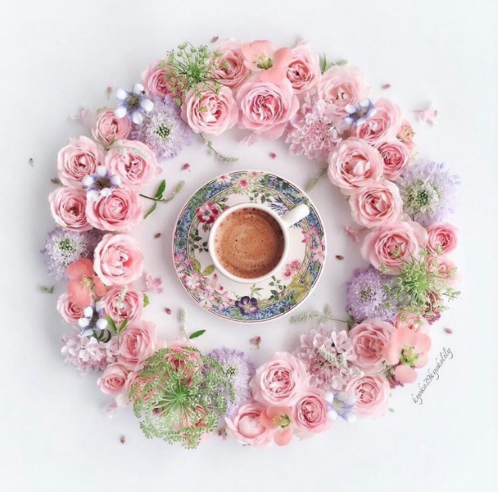 coffee with flowers