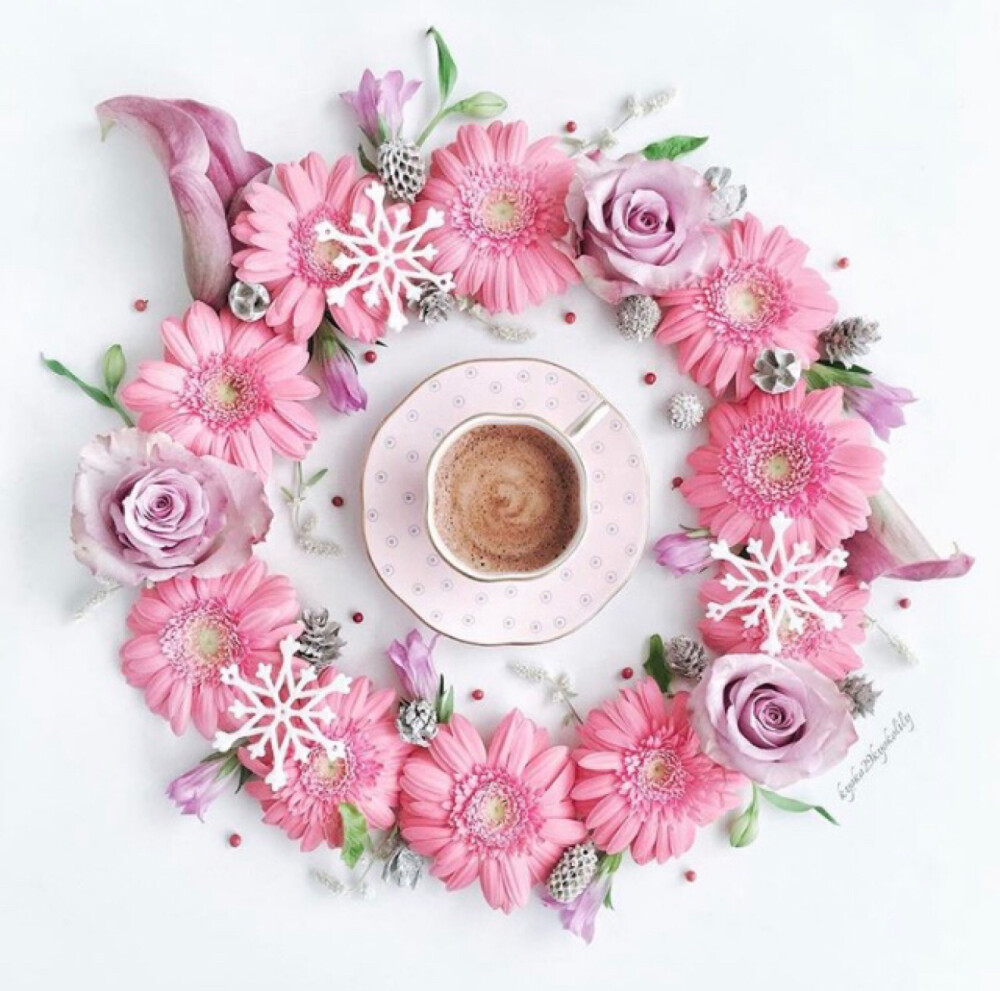 coffee with flowers