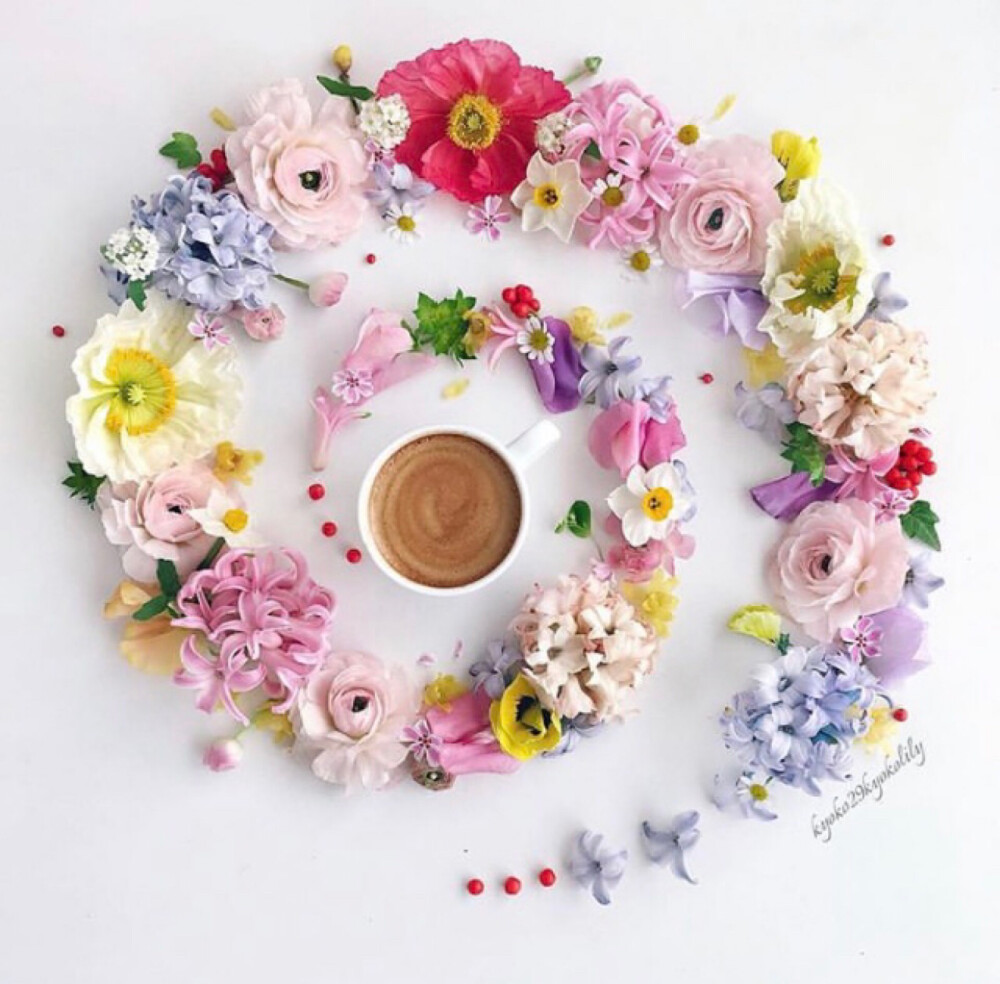 coffee with flowers