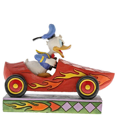 代购 【DISNEY美国代购】Soap Box Derby Donald唐老鸭赛车树脂摆件