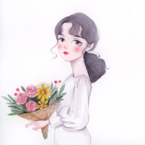 可爱的小姐姐头像(｡•̀ᴗ-)✧
水彩画

cr.@王大可vvv