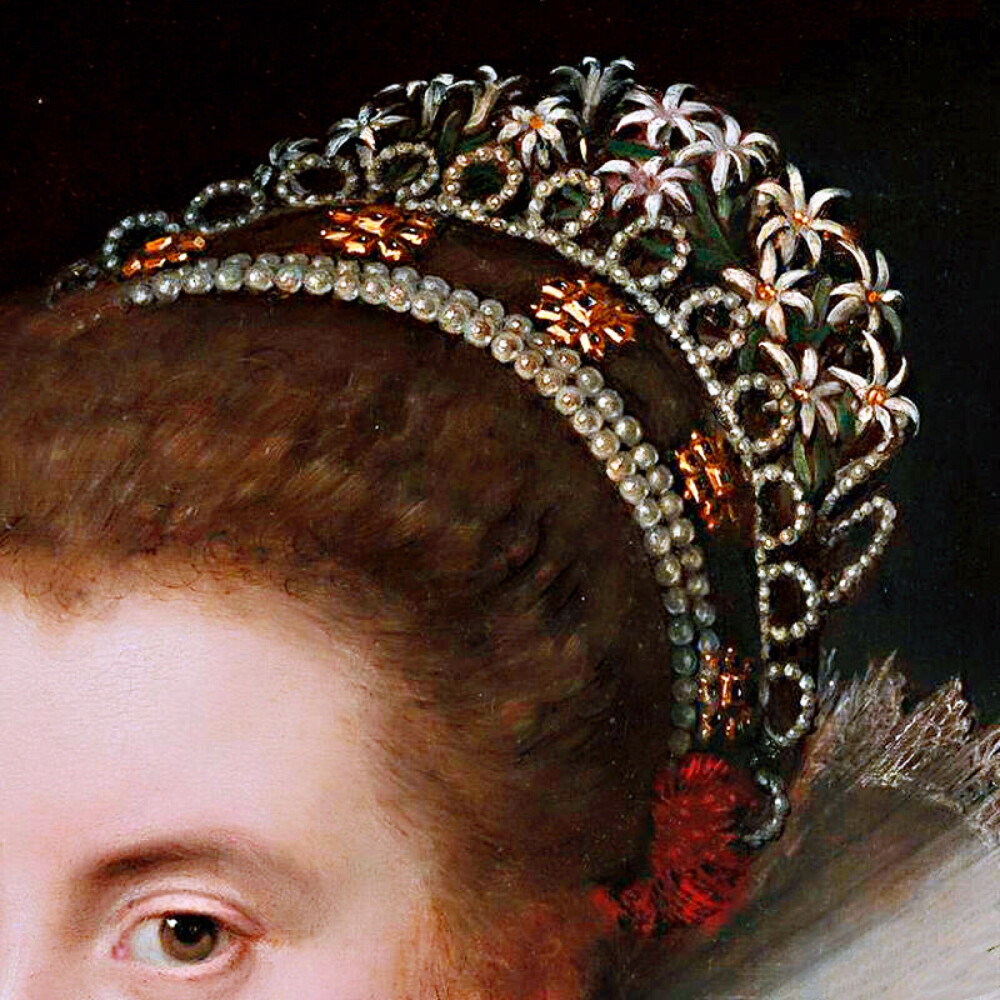 古典油画中美人头上的发饰