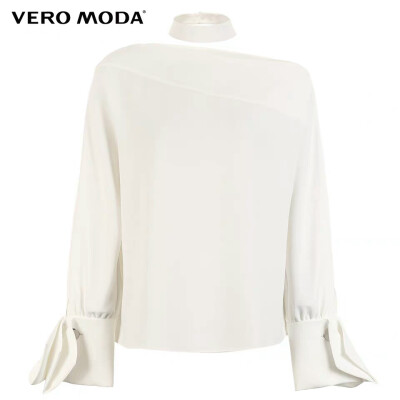 Vero Moda2019春季新款一字领绑带白衬衫雪纺衫女|319151517