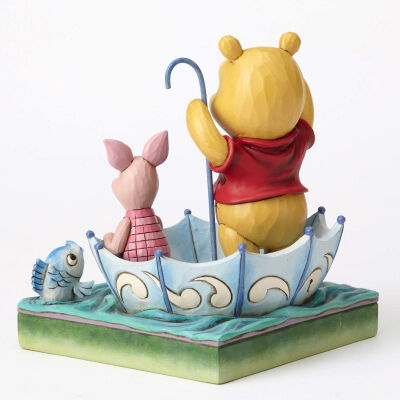 代购 【DISNEY美国代购】Pooh and Piglet维尼熊50周年树脂摆件