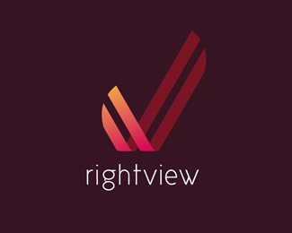 v字母 W字母 顾问 管理 立体 企业 咨询 标志说明：RIGHTVIEW管理咨询公司logo设计欣赏。