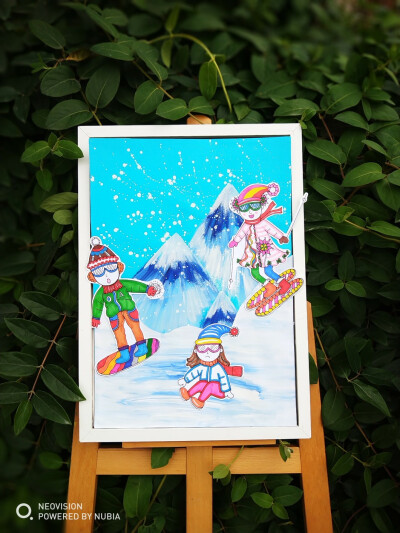 籽米美术滑雪大冒险画