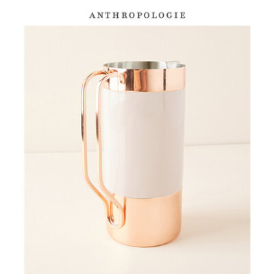 Anthropologie 大容量水罐 美国进口不锈钢拼色果汁饮料杯凉水杯