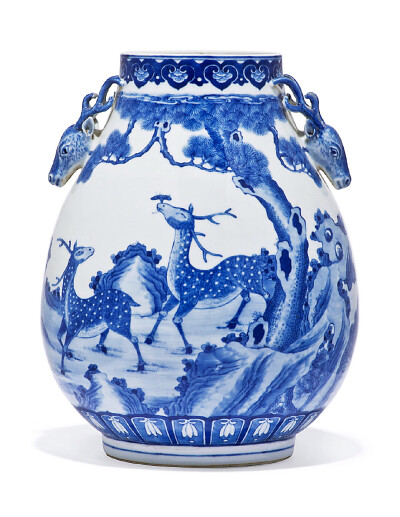 青花福祿雙全瓶 | 清 