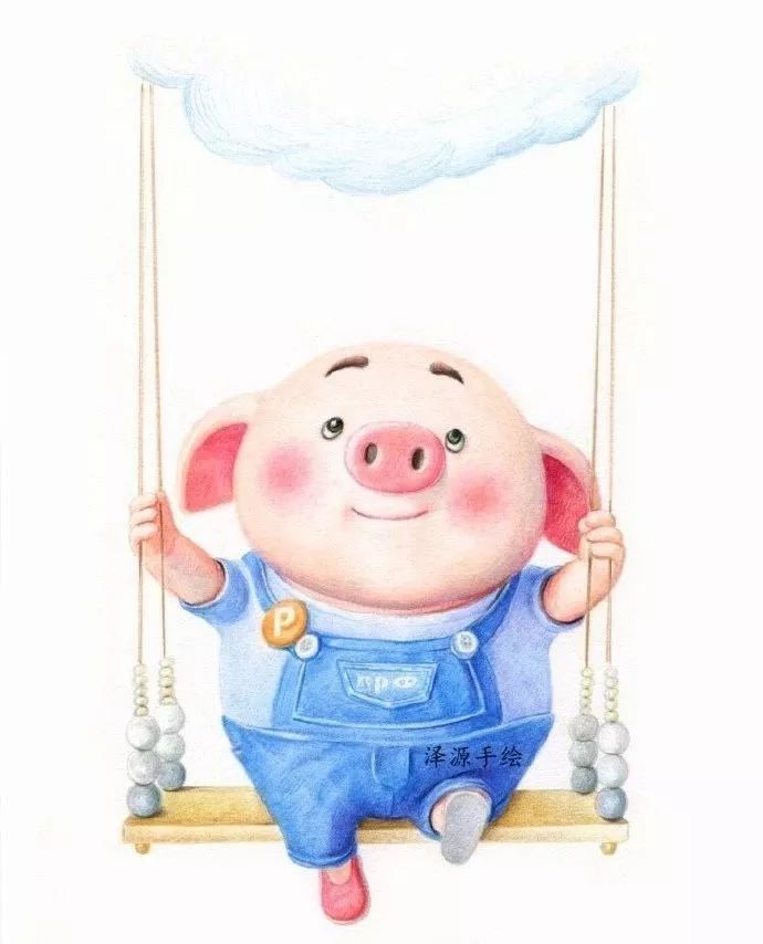 猪年即将到来用彩铅画一只萌萌猪吧