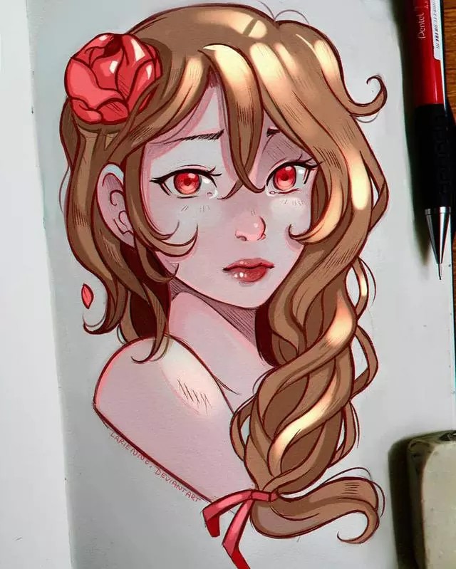 马克笔 线稿 鲜明 精致细腻 唯美系