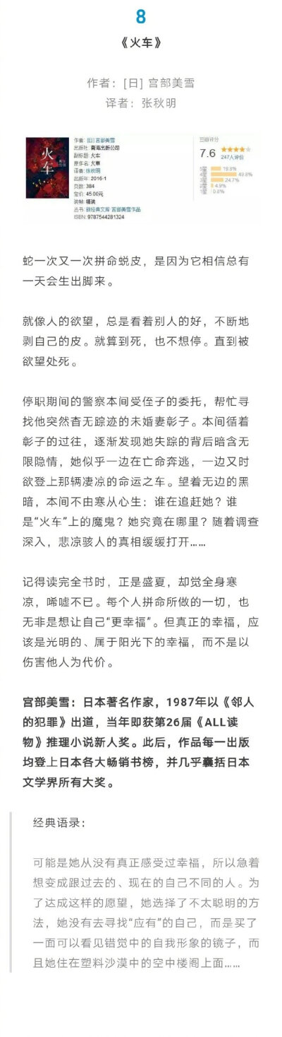 豆瓣烧破大脑的8部推理小说，读读看看感受一下脑仁会不会疼？