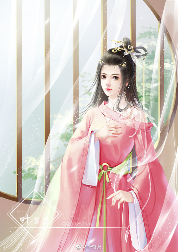 古装手绘美女 插画师:叶紫紫