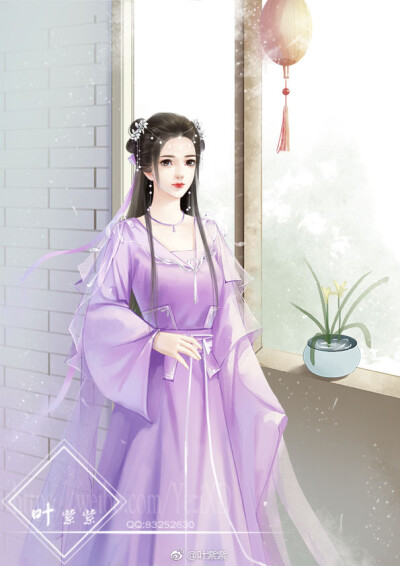 古装手绘美女 插画师:叶紫紫
