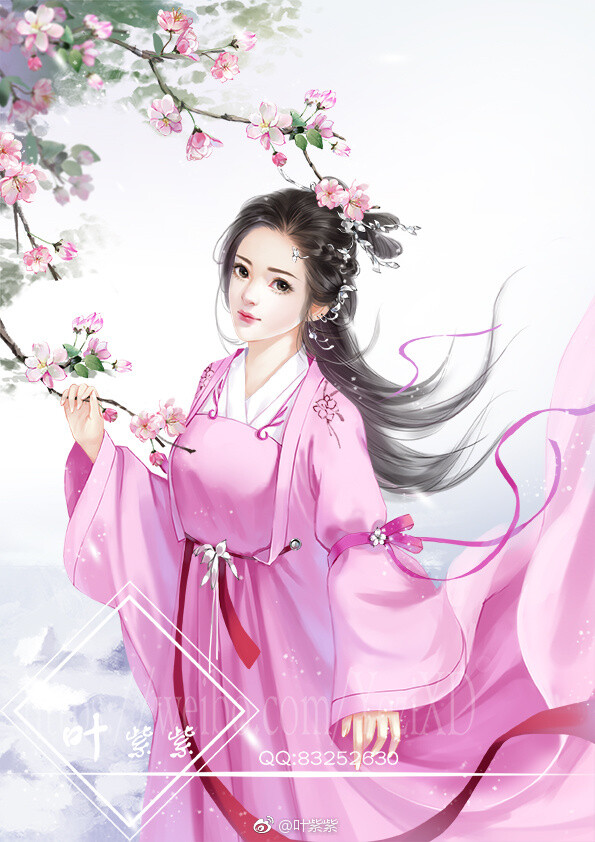 古装手绘美女 插画师:叶紫紫