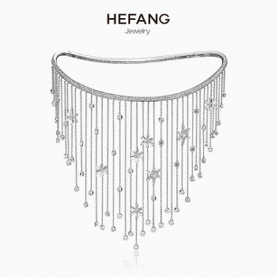 HEFANG Jewelry/何方珠宝漫雪项圈 925纯银女流苏颈带choker项链