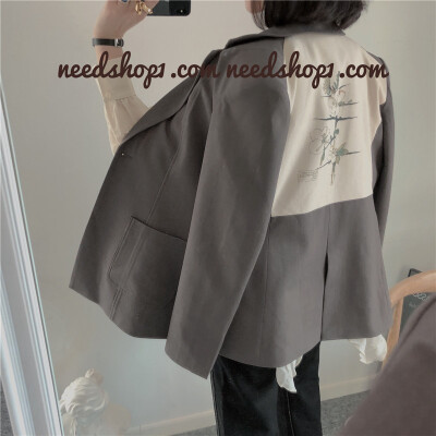 NeeDshop12019春新款罗家西服英伦气质修身显瘦复古西装女