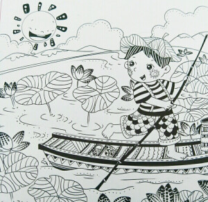 儿童线描画！