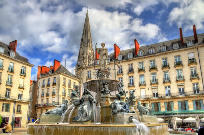 喷泉在皇家在南特，法国