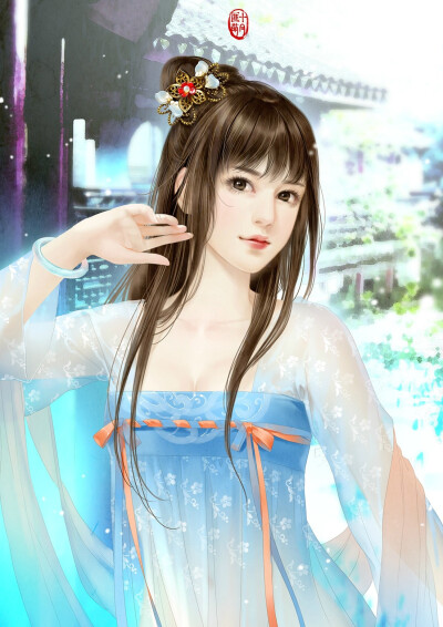 古装手绘美女 绘师：匪萌十月