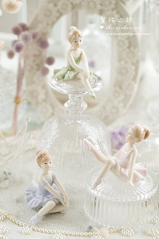 【童话之旅】家居装饰品摆件手绘工艺品跳舞小摆设 陶瓷芭蕾女孩
