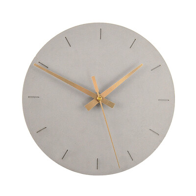 钟表挂钟客厅现代简约大气家用水泥钟创意静音圆形电子表时钟挂表