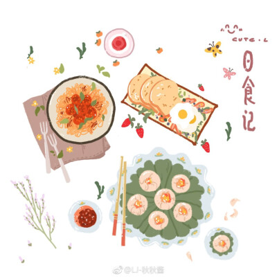 Q萌 美食 手帐素材 插画 手绘 彩绘 头像 壁纸
微博：LJ_秋秋酱