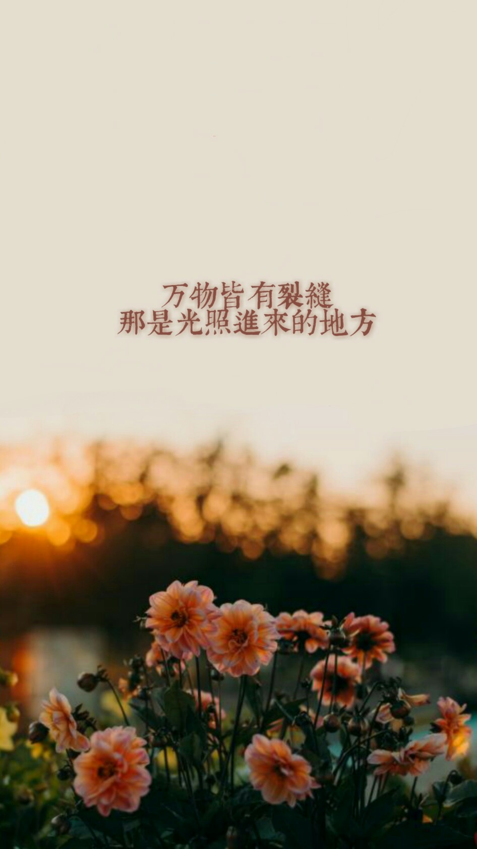 万物皆有裂痕，那是阳光照进来的地方。——莱昂纳德·科恩