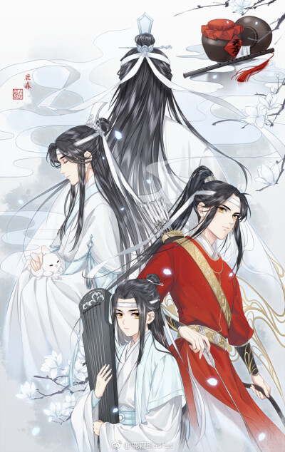 #魔道祖师 蓝忘机0123生日快乐
含光君生辰快乐
〔画师〕鹿森Blacrist