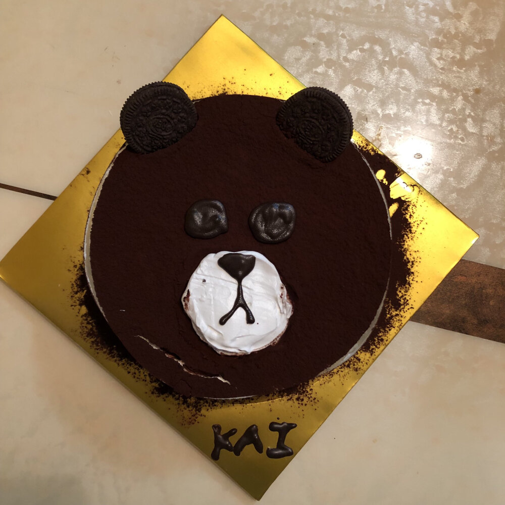 exo 金钟仁 kai 熊做的生日蛋糕,收藏下78