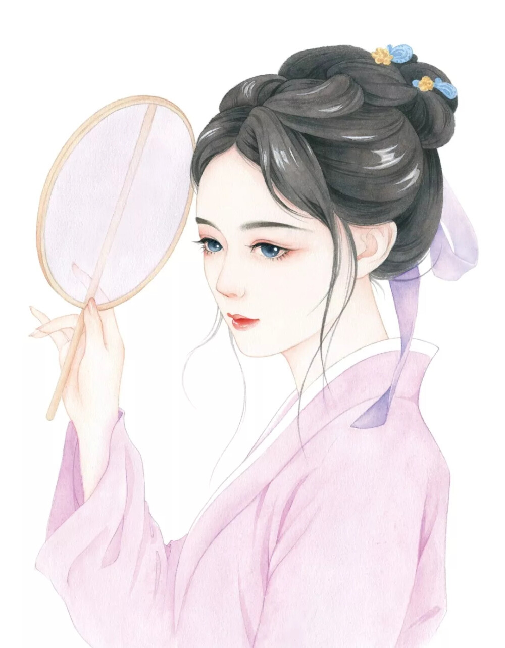 飞乐鸟水彩人物画