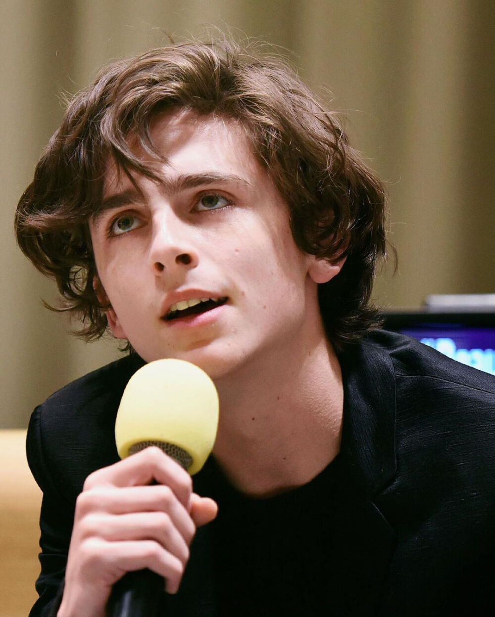 甜茶Timothée Chalamet在联合国总部宣传Beautiful Boy