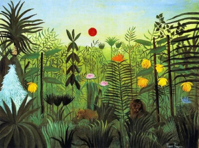 法国著名画家 Henri Julien Félix Rousseau 绘画作品  
 他的代表作有《村中散步》《税卡》《战争》《睡着的吉普赛姑娘》等。他的画没有师授，完全靠自学成功。人们称他为“星期日画家”。这类画家出于完全喜欢画而…