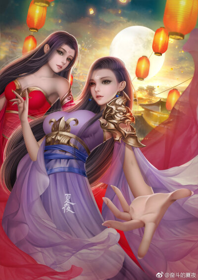 手绘古装美男 插画师:奋斗的夏夜