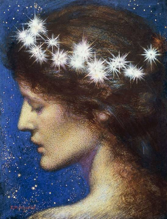 英国画家Edward Robert Hughes，拉斐尔前派代表人物，作品多呈现灵敏感性的梦幻想象。拉斐尔前派对后世产生了难以估量的影响，如：唯美主义、象征主义、维也纳分离派、新艺术运动和工艺美术运动等等，甚至20世纪70年代后的一些当代绘画作品亦受其影响。