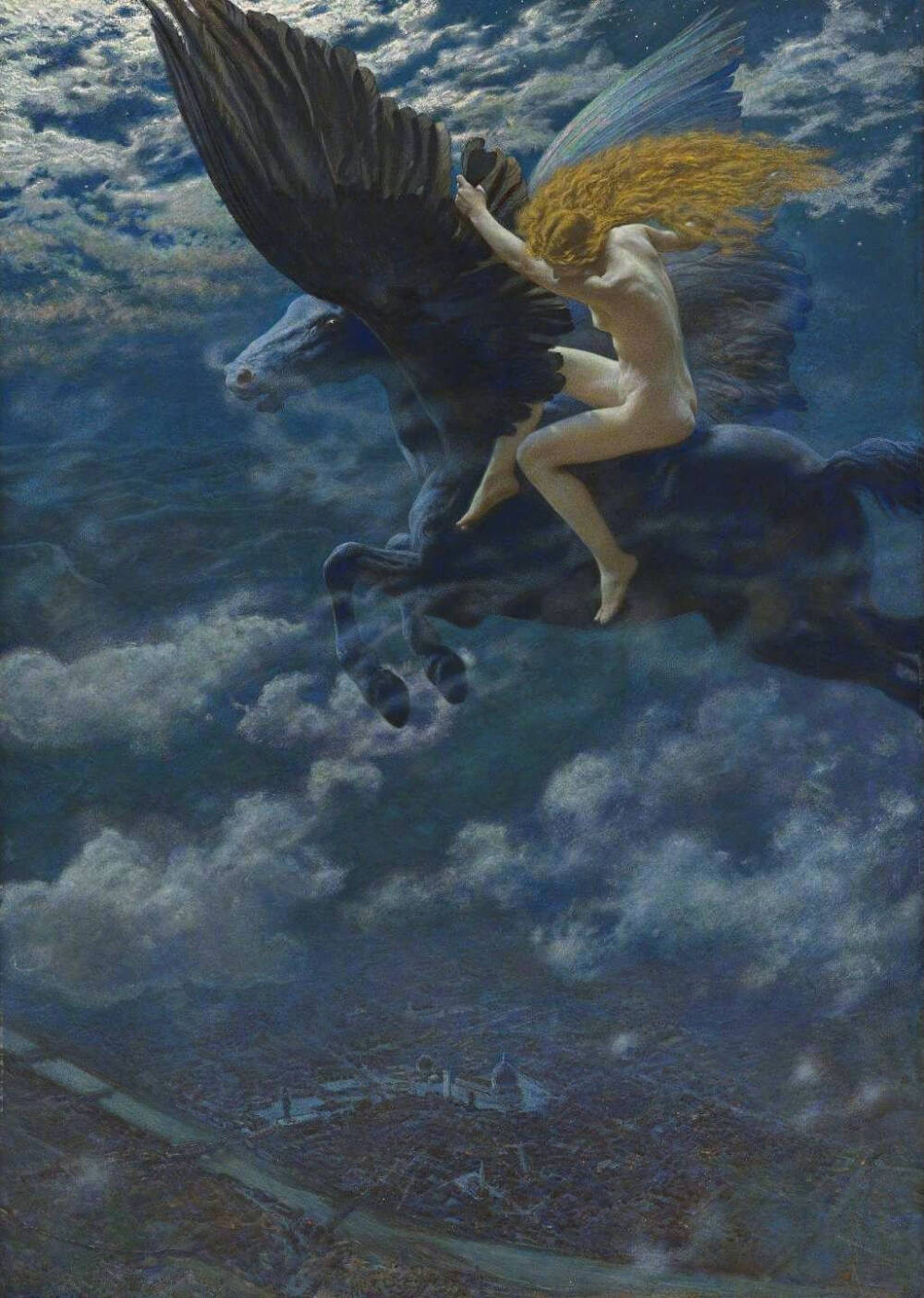 英国画家Edward Robert Hughes，拉斐尔前派代表人物，作品多呈现灵敏感性的梦幻想象。拉斐尔前派对后世产生了难以估量的影响，如：唯美主义、象征主义、维也纳分离派、新艺术运动和工艺美术运动等等，甚至20世纪70年代后的一些当代绘画作品亦受其影响。