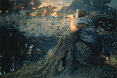 英国画家Edward Robert Hughes，拉斐尔前派代表人物，作品多呈现灵敏感性的梦幻想象。拉斐尔前派对后世产生了难以估量的影响，如：唯美主义、象征主义、维也纳分离派、新艺术运动和工艺美术运动等等，甚至20世纪70年…