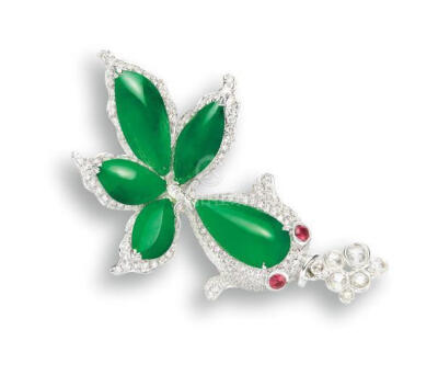 翡翠、红宝石和钻石吊坠“金鱼”，香港菲利普斯（Phillips）「Jewels & Jadeite」珠宝2018秋季拍卖会