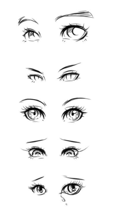 动漫眼部绘画素材，各种眼睛的画法