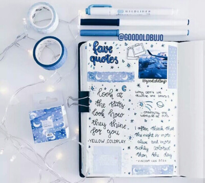 手账排版 蓝色系