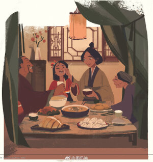 给Disney做的木兰的童书 “Mulan's Lunar New Year ”致春节。 ​​​​