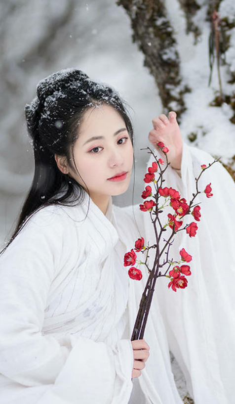 朱颜染尘
【红梅白雪知】
最无常应是 写就饮水词
初见与别辞 困顿薄纸
生年里醒时醉时 为谁而痴
红梅白雪知 ​​​
出镜：@是雨诗呀
摄影：@二炫儿
