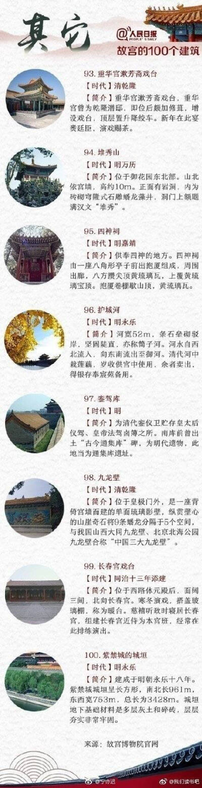 故宫的一百个经典古典建筑