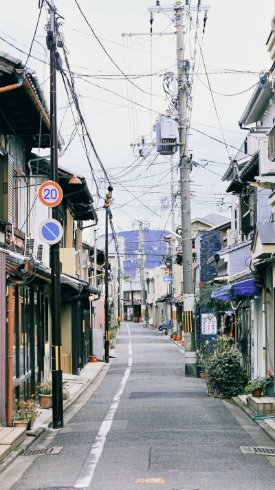 街道 风景 插画