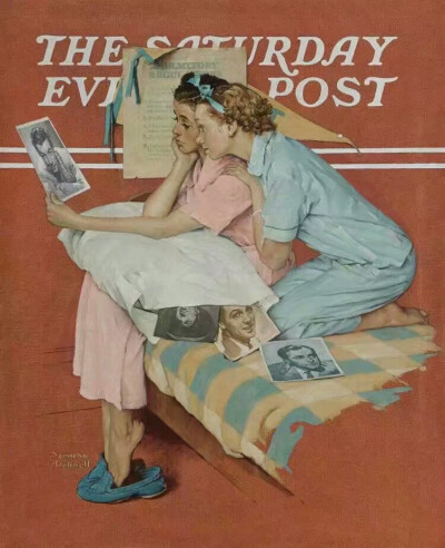 1940年代Norman Rockwell为《Saturday Evening Post》杂志创作的封面，配色非常经典。 ​ ​​