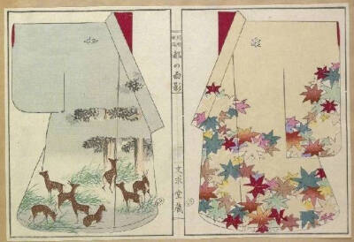 #从美到美好# 京友禅。始于元禄时代的和服印染图录。