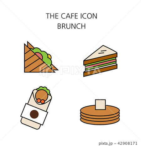 Vector - Coffee flat icon set. coffee equipment cafe with sweets retail service bakery. 025 42908171