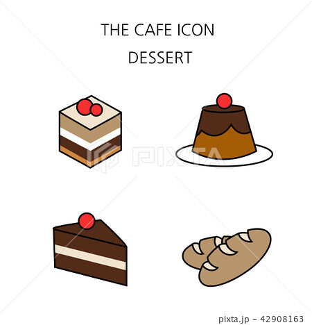 Vector - Coffee flat icon set. coffee equipment cafe with sweets retail service bakery. 015 42908163