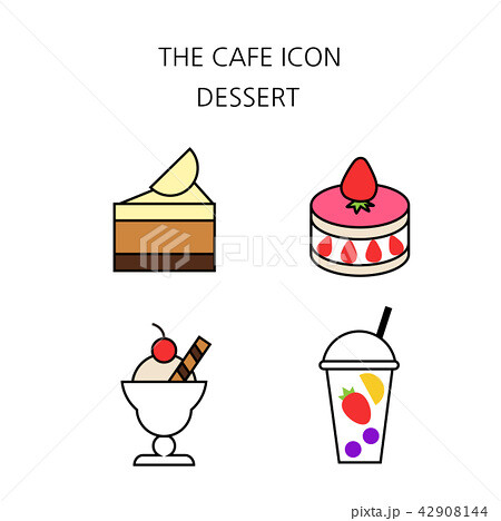 Vector - Coffee flat icon set. coffee equipment cafe with sweets retail service bakery. 034 42908144