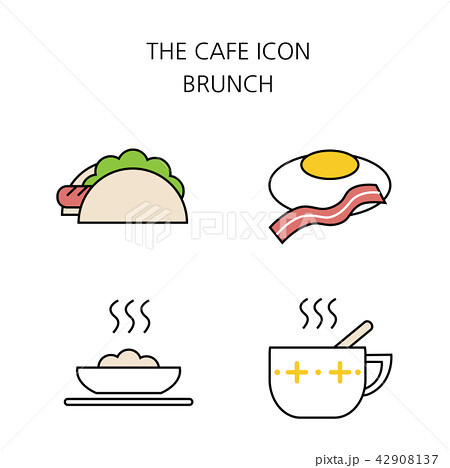 Vector - Coffee flat icon set. coffee equipment cafe with sweets retail service bakery. 045 42908137